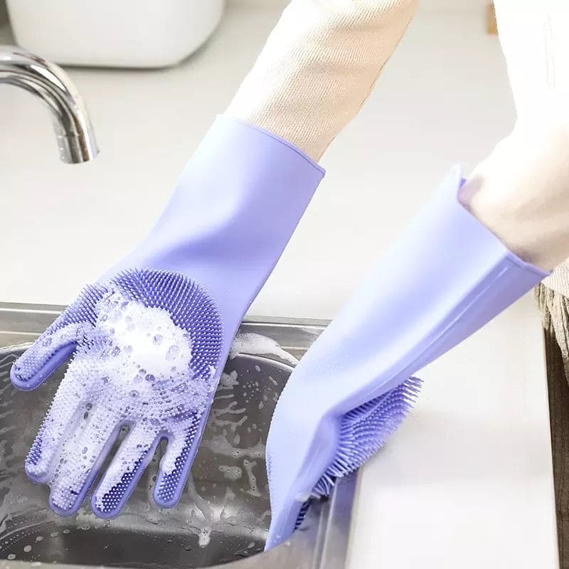 Silicone Scrubbing Gloves - For Kitchen and Shower Bath