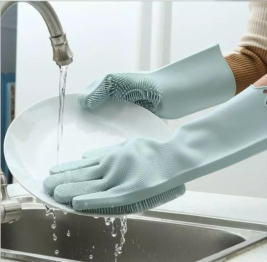 Silicone Scrubbing Gloves - For Kitchen and Shower Bath