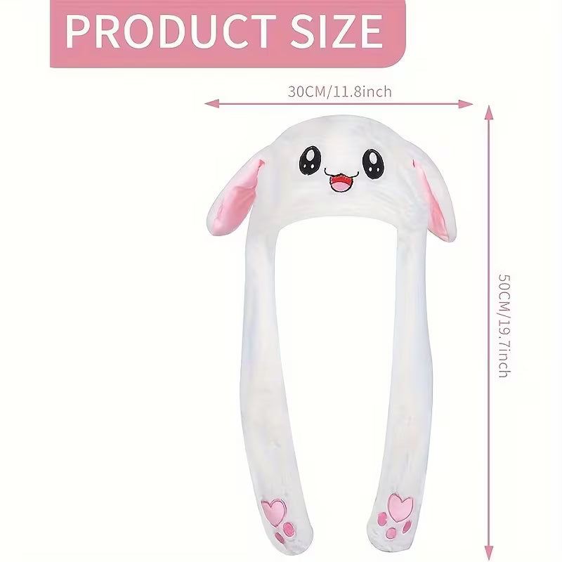 Plush Bunny Ear Moving Hat Earpuffs