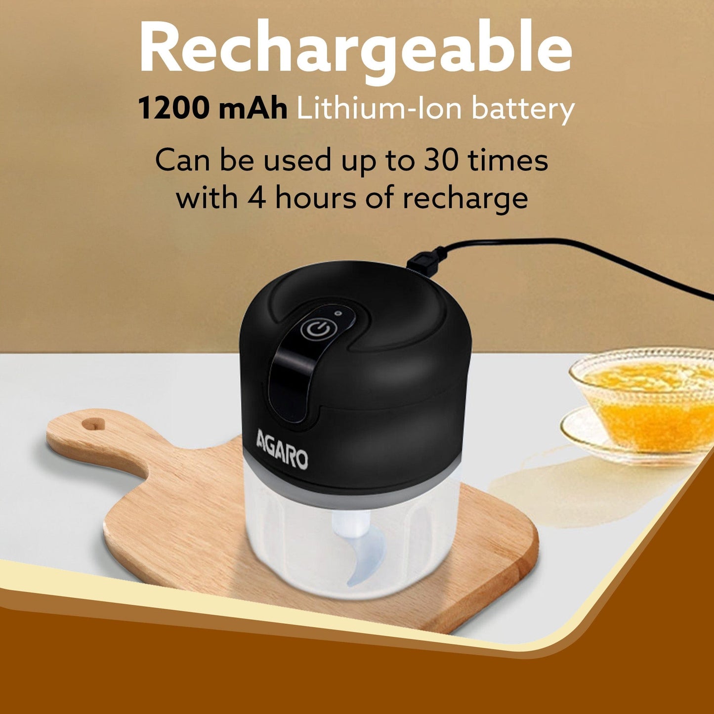Rechargeable Mini Electric Vegetable Chopper / Slicer