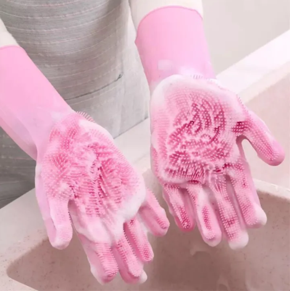 Silicone Scrubbing Gloves - For Kitchen and Shower Bath