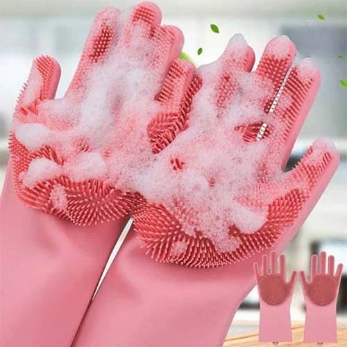 Silicone Scrubbing Gloves - For Kitchen and Shower Bath